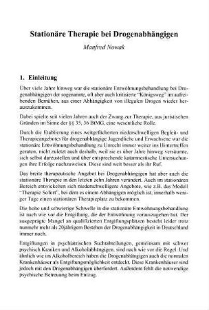 87-98, Stationäre Therapie bei Drogenabhängigen