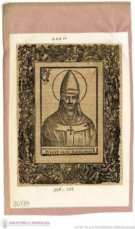 Frenzel, Römische Kirchen-Historien (...) . Teil I. [Leipzig]: Groß, 1600., Julius, Papst, Porträt