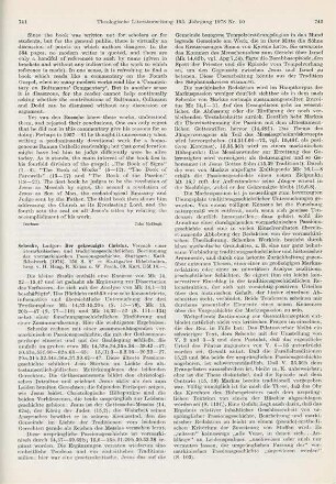 741-743 [Rezension] Schenke, Ludger, Der gekreuzigte Christus