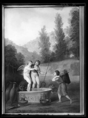 Amor und Bacchus keltern Wein
