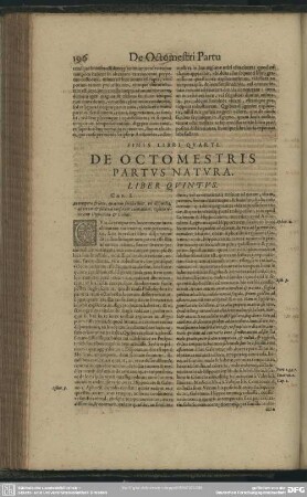 De Octomestris Partus Natura Liber Quintus