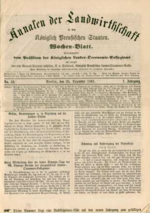 No. 52. Berlin, den 25. Dezember 1861. I. Jahrgang.