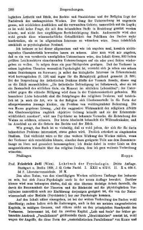 188-189, Friedrich Jodl. Lehrbuch der Psychologie. 1908