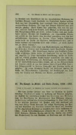 46. Die Kämpfe in Mittel- und Unter-Italien, 1860 - 1862