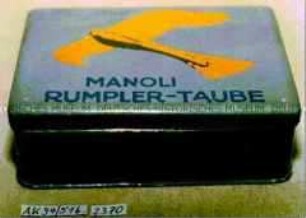 Blechdose für 50 CIGARETTEN "MANOLI RUMPLRE-TAUBE" BERLIN