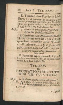 Tit. XXV. De Excusationibus Tutorum Vel Curatorum