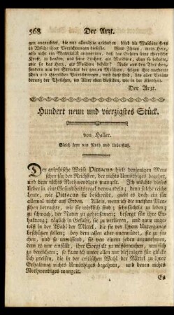 Hundert neun und vierzigstes Stück