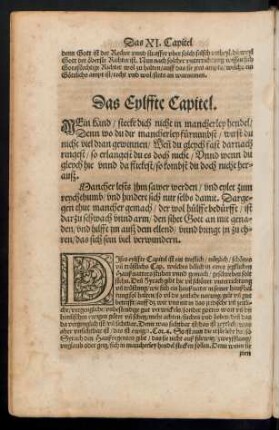 Das Eylffte Capitel.