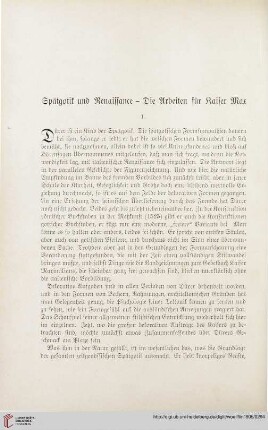 Spätgotik und Renaissance – Die Arbeiten für Kaiser Max