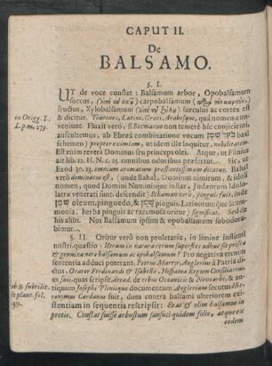 Caput II. De Balsamo.