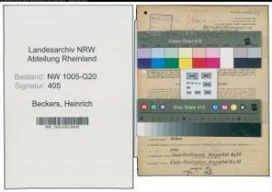 Entnazifizierung Heinrich Beckers , geb. 11.11.1902 (Stellmacher)