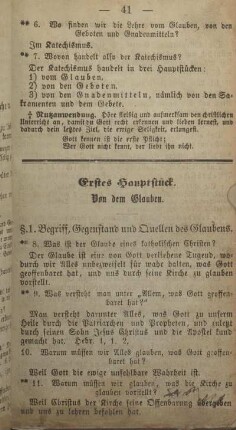 Erstes Hauptstück. Von dem Glauben.