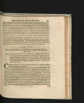 Cap. XXII. De hospitalitate, ac sodalitiis majorum, & nostri aevi.