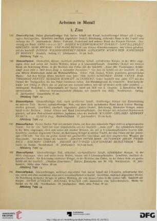Arbeiten in Metall, Stein (Nr. 189-283)