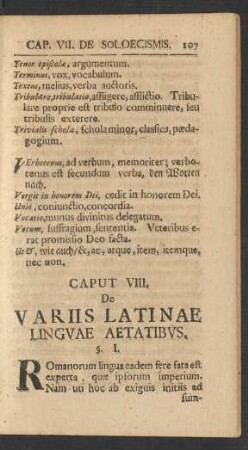 Caput VIII. De Variis Latinae Linguae Aetatibus