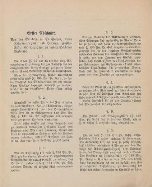 Erster Abschnitt. Von den Gerichten in Strafsachen, deren Zusammensetzung und Bildung, ...