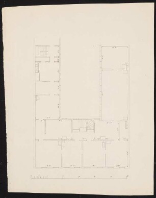 Städtisches Wohnhaus mit zwei Seitenflügeln: Grundriss Obergeschoss