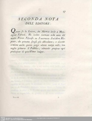 Seconda Nota Dell'Editore.