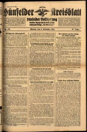 Ausgabe vom Montag, den 03. November 1941.