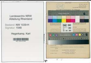 Entnazifizierung Karl Hegerkamp , geb. 11.09.1907 (Baecker)