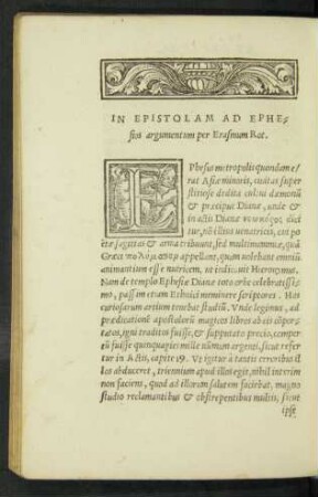 In Epistolam Ad Ephesios argumentum per Erasmum Rot.