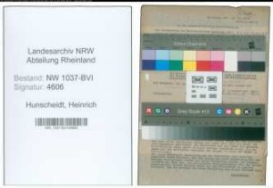 Entnazifizierung Heinrich Hunscheidt , geb. 28.02.1897 (Kalkulator)