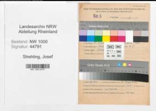 Entnazifizierung Josef Strehling, geb. 20.01.1908 (Verwaltungsangestellter)