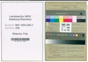 Entnazifizierung Fritz Kloenne , geb. 04.02.1910 (Anwaltsassessor)