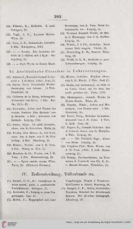 IV. Erdbeschreibung, Völkerkunde etc.