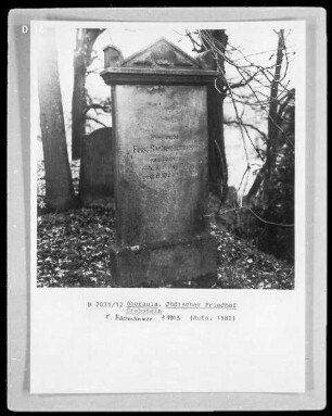 Grabstein des Bachenheimer, ?, gestorben 1903