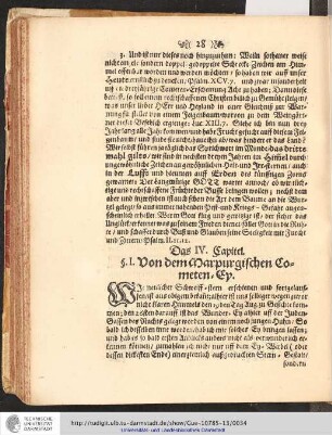 Das IV. Capitel: Von dem Marpurgischen Cometen-Ey