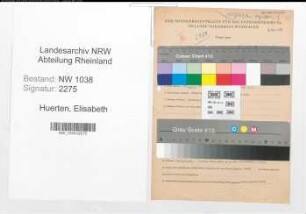Entnazifizierung Elisabeth Huerten , geb. 20.04.1892 (Lehrerin)