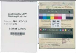 Entnazifizierung Wilhelm Schmidt , geb. 04.01.1905 (Kaufm.Angestellter)