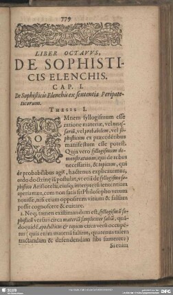 Liber Octavus, De Sophisticis Elenchis