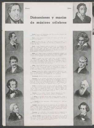 Distracciones y manías de músicos célebres