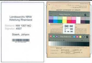 Entnazifizierung Johann Staerk , geb. 26.10.1909 (Schlosser)