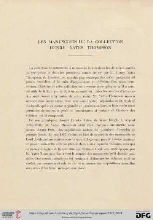 10: Les manuscrits de la collection Henry Yates Thompson