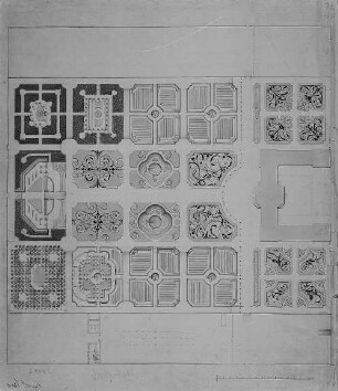 Grundplan der Gartenanlage mit Schloss : Schloss Hubertusburg bei Wermsdorf, Plan der Gartenanlage