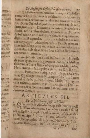 Articvlv s III. De Absolutione post Missam.