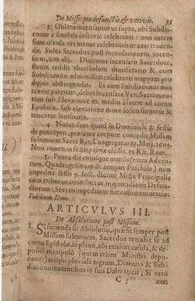 Articvlv s III. De Absolutione post Missam.