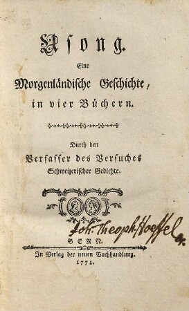 Usong : Eine Morgenländische Geschichte, in vier Büchern