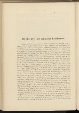 III. Der Styl der deutschen Renaissance.