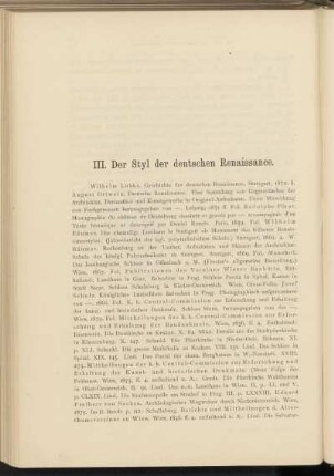 III. Der Styl der deutschen Renaissance.