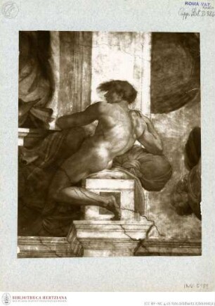 Sixtinische Decke, Ignudi, Ignudi am Thron der Persischen Sibylle