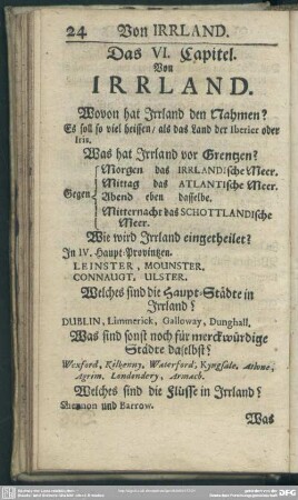 Das VI. Capitel. Von Irrland