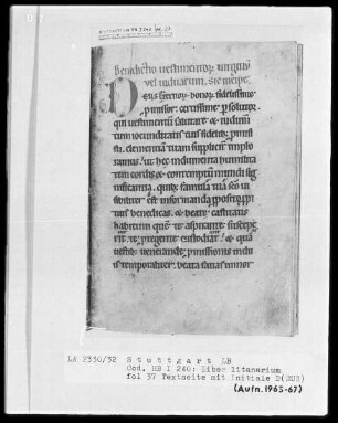 Liber Litaniorum et Benedictionum (Sammelhandschrift) — Kleiderweiheformeln, Bücherverzeichnis der unter Abt Berthold neu geschriebenen Bücher, Folio 37recto-43verso