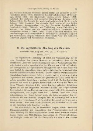 Abb. 24. Einer der vier Säle (Saal 34) der vegetabilischen Abteilung des Museums