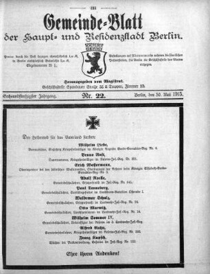 1915,22: Nr. 22, 30. Mai 1915