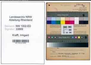 Entnazifizierung Irmgard Krafft, geb. 02.09.1919 (Studienassessorin)
