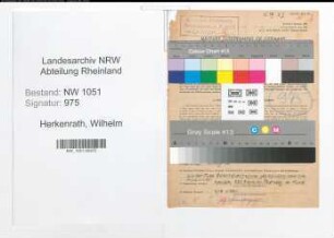 Entnazifizierung Wilhelm Herkenrath , geb. 22.02.1907 (Kaufmann)